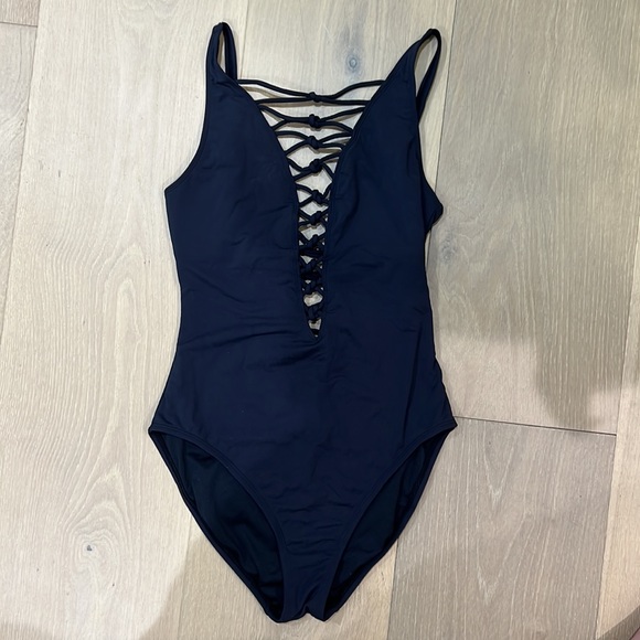 Bleu Rod Beattie Kore Lace Up One Piece Black Size 6 - Picture 6 of 8